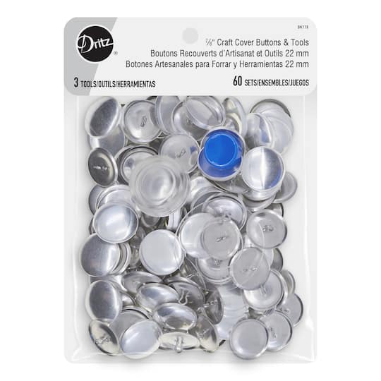 Dritz&#xAE; Silver Craft Cover Buttons &#x26; Tools, 7/8&#x22;